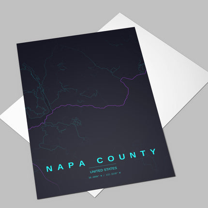 Napa Map Art Print - Lifestyle Room Setting