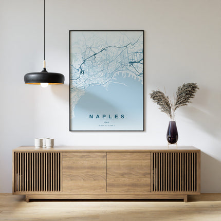 Naples Map Art Print - Alternative Angle View