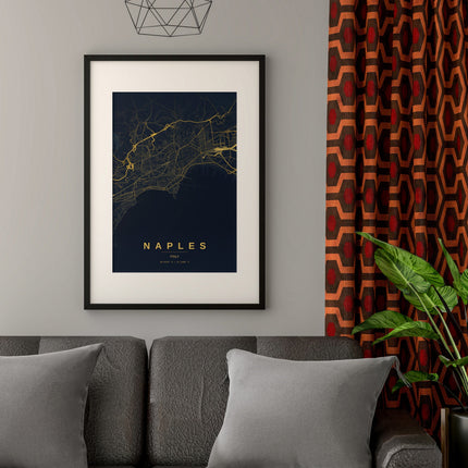 Naples Map Art Print - Alternative Angle View