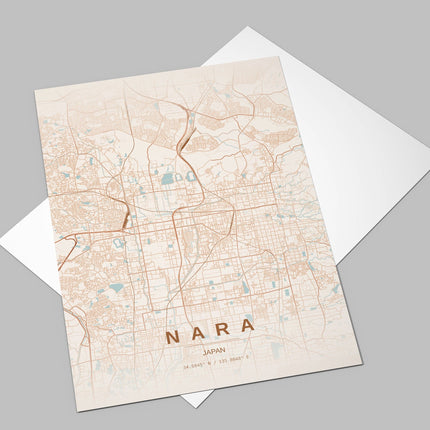 Nara Map Art Print - Alternative Angle View