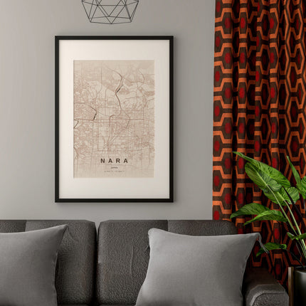 Nara Map Art Print - Alternative Angle View