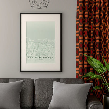 Nassau Map Art Print - Alternative Angle View