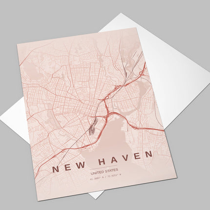 New Haven Map Art Print - Lifestyle Room Setting