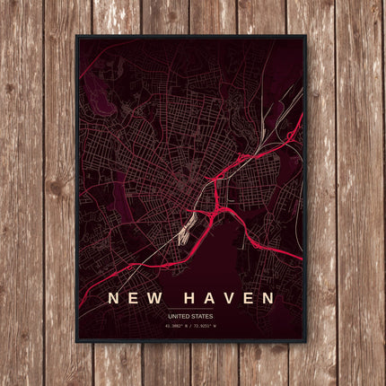 New Haven Map Art Print - Wall Print | Personalised Gift