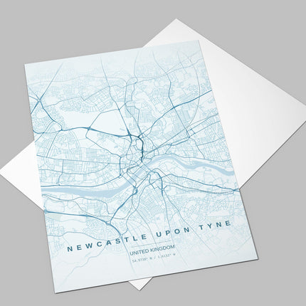 Newcastle Map Art Print - Alternative Angle View
