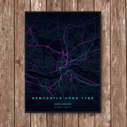 Newcastle Map Art Print - Wall Print | Personalised Gift