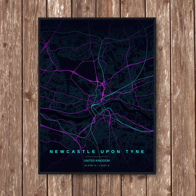 Newcastle Map Art Print - Wall Print | Personalised Gift