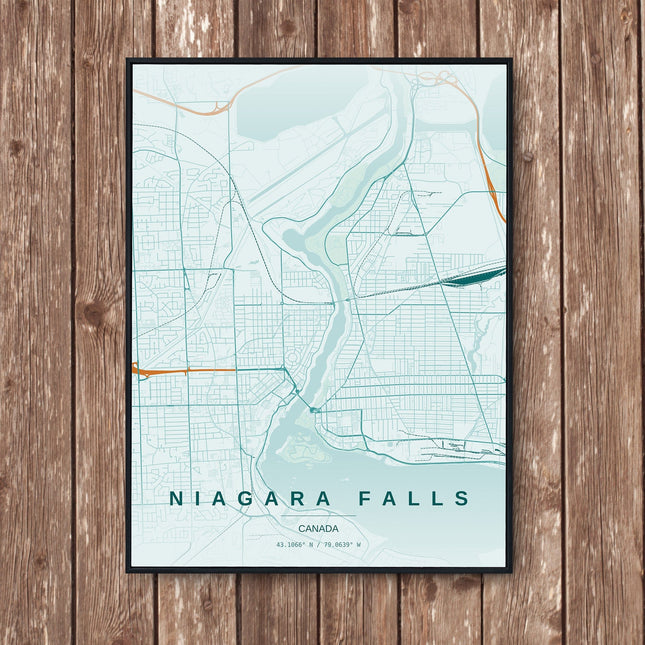 Niagara Falls Map Art Print - Wall Print | Personalised Gift