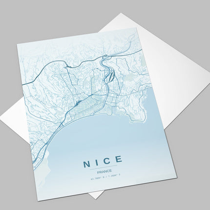 Nice Map Art Print - Alternative Angle View