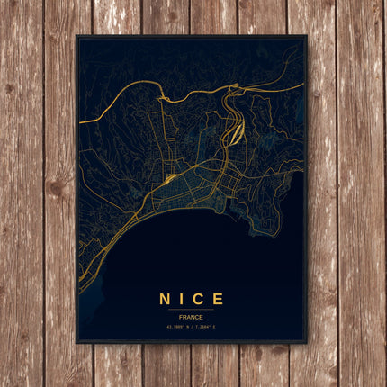 Nice Map Art Print - Wall Print | Personalised Gift