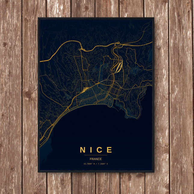 Nice Map Art Print - Wall Print | Personalised Gift