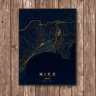 Nice Map Art Print - Wall Print | Personalised Gift