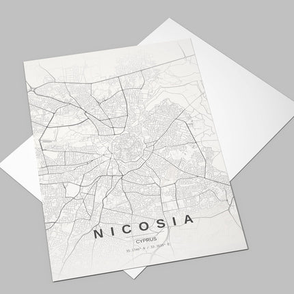 Nicosia Map Art Print - Lifestyle Room Setting