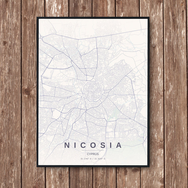 Nicosia Map Art Print - Wall Print | Personalised Gift