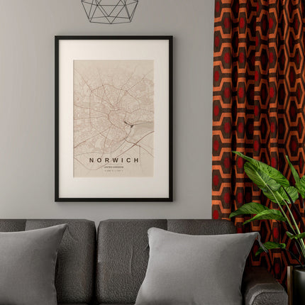 Norwich Map Art Print - Alternative Angle View