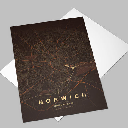 Norwich Map Art Print - Alternative Angle View