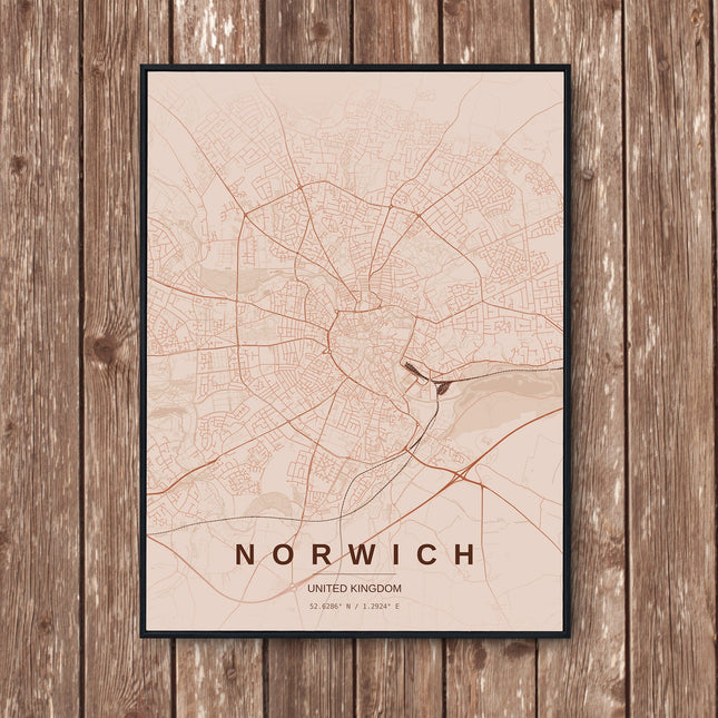 Norwich Map Art Print - Wall Print | Personalised Gift