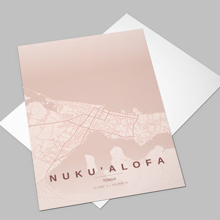 Nuku'alofa Map Art Print - Lifestyle Room Setting