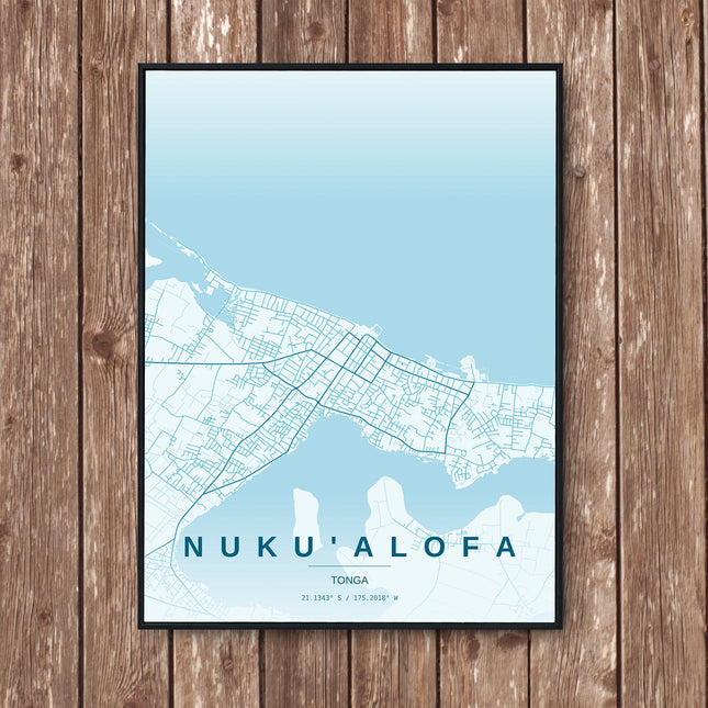 Nuku'alofa Map Art Print - Wall Print | Personalised Gift