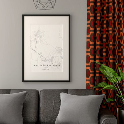 Oaxaca Map Art Print - Lifestyle Room Setting