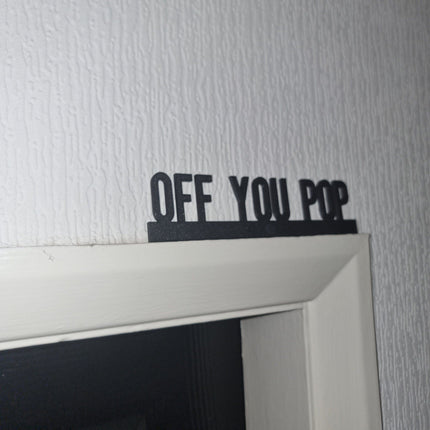Off You Pop Door Topper - Close Up Detail View