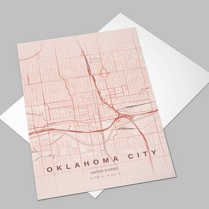Oklahoma City Map Art Print - Lifestyle Room Setting