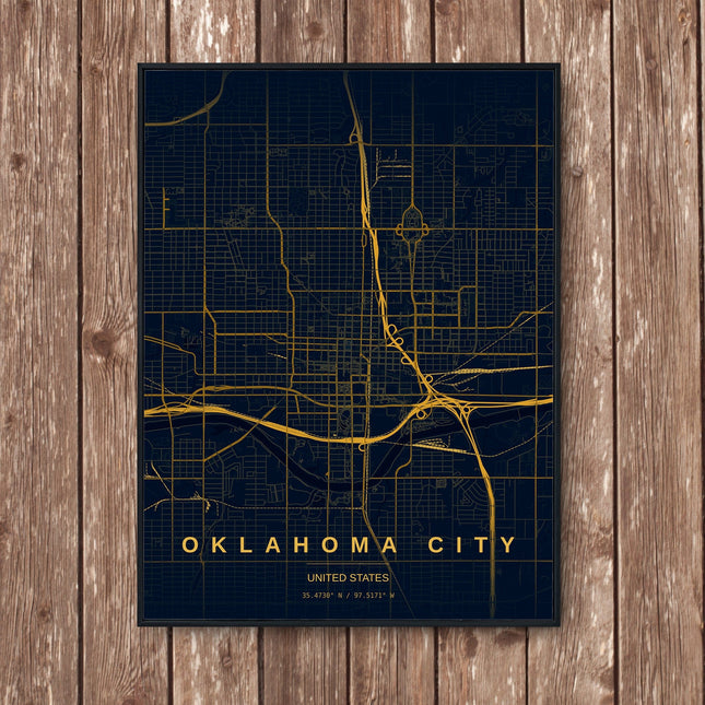 Oklahoma City Map Art Print - Wall Print | Personalised Gift