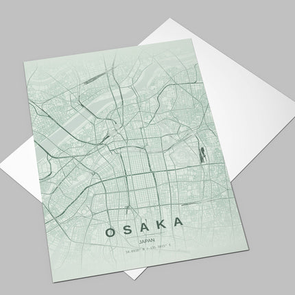 Osaka Map Art Print - Alternative Angle View