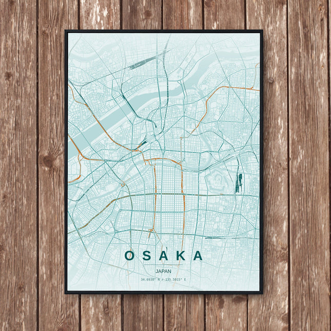 Osaka Map Art Print - Wall Print | Personalised Gift