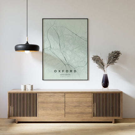 Oxford Map Art Print - Alternative Angle View