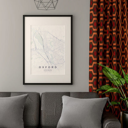 Oxford Map Art Print - Alternative Angle View