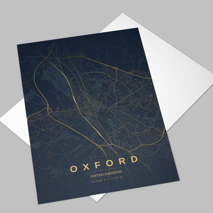 Oxford Map Art Print - Close Up Detail View
