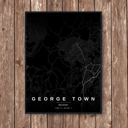 Penang Map Art Print - Wall Print | Personalised Gift