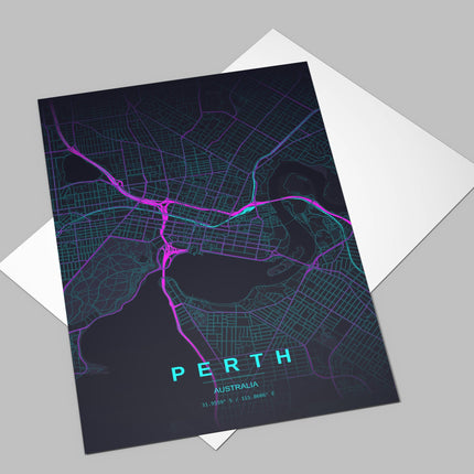 Perth Map Art Print - Alternative Angle View