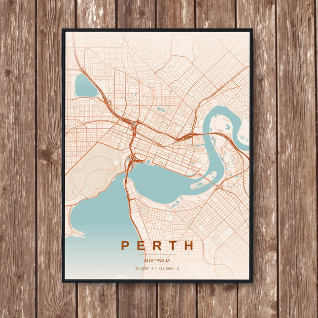 Perth Map Art Print - Wall Print | Personalised Gift