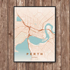 Perth Map Art Print - Wall Print | Personalised Gift