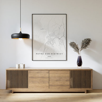 Petra Map Art Print - Alternative Angle View