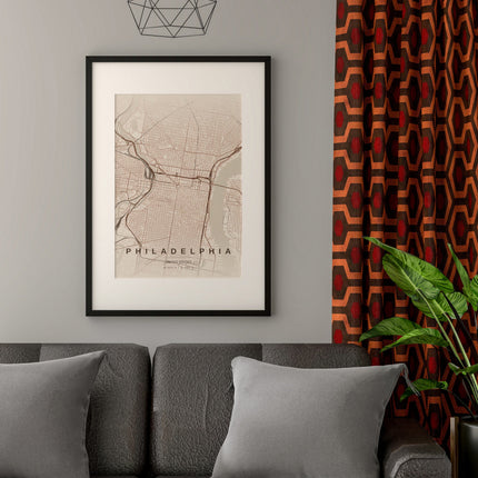Philadelphia Map Art Print - Alternative Angle View