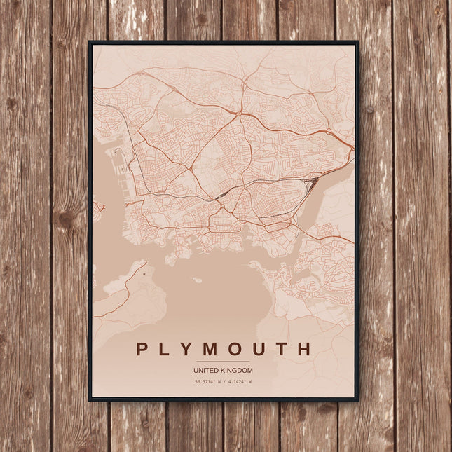 Plymouth Map Art Print - Wall Print | Personalised Gift