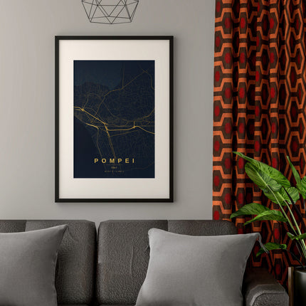 Pompeii Map Art Print - Alternative Angle View
