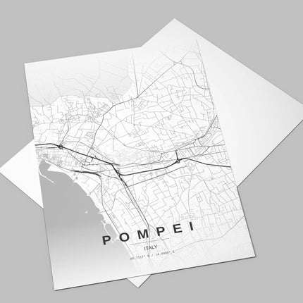 Pompeii Map Art Print - Lifestyle Room Setting