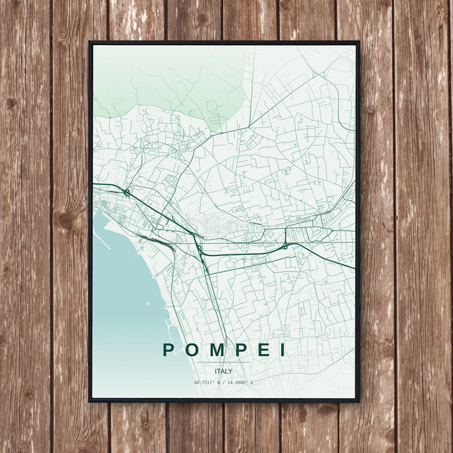 Pompeii Map Art Print - Wall Print | Personalised Gift