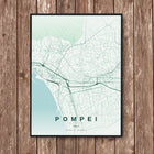 Pompeii Map Art Print - Wall Print | Personalised Gift