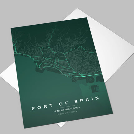 Port of Spain Map Art Print - Lifestyle Room Setting