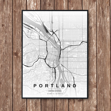 Portland Map Art Print - Wall Print | Personalised Gift