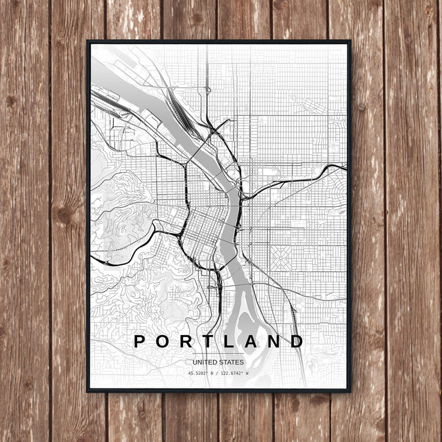 Portland Map Art Print - Wall Print | Personalised Gift