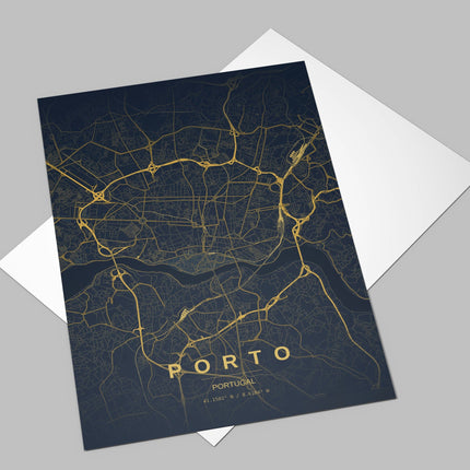 Porto Map Art Print - Lifestyle Room Setting