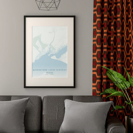 Queenstown Map Art Print - Alternative Angle View