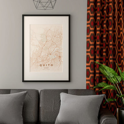 Quito Map Art Print - Alternative Angle View