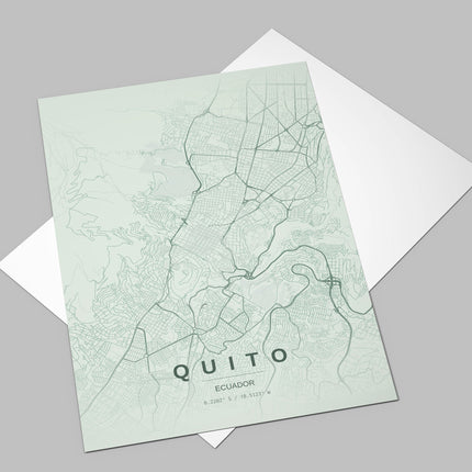Quito Map Art Print - Alternative Angle View